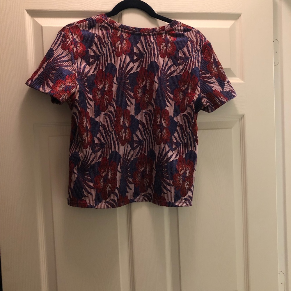 Embroidered quilted crop top